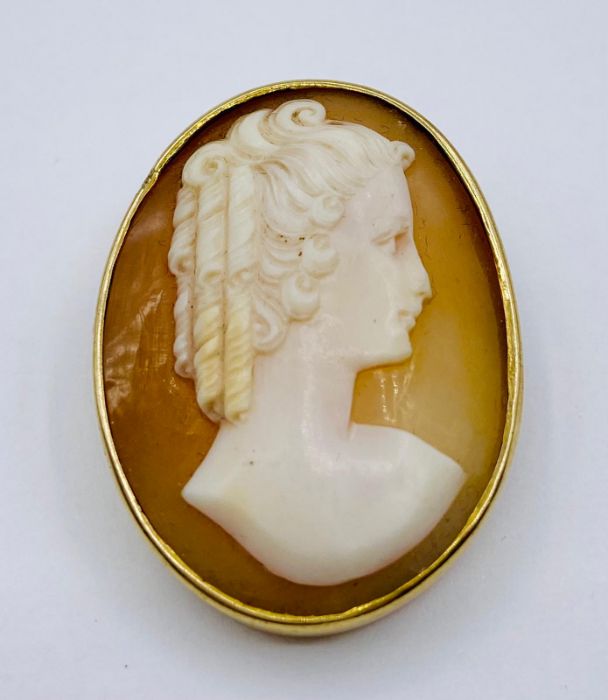 A Cameo Brooch set in 9ct gold