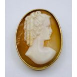 A Cameo Brooch set in 9ct gold