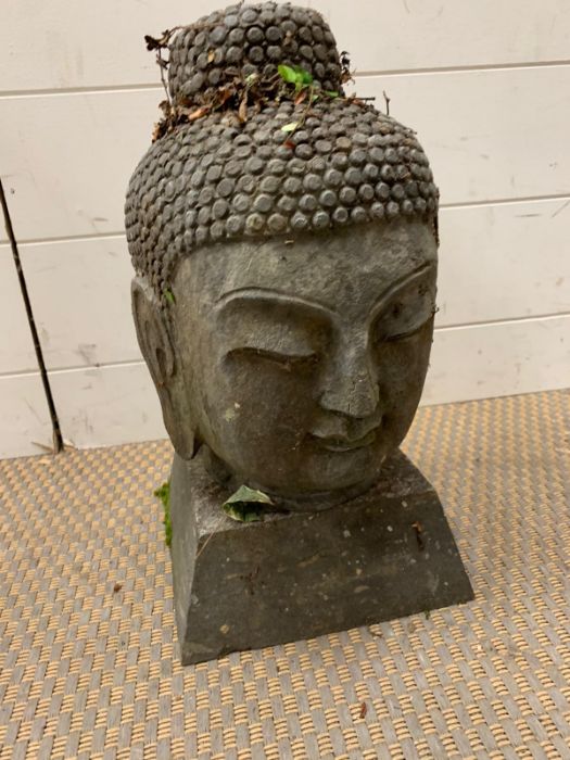 A stone buddha head (H40cm) - Image 5 of 5