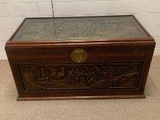 A Chinese camphor chest (legs are inside of the chest) (W97cm x D51cm x H52cm)