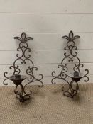 A pair of wall metal sconces (H53cm W30cm)