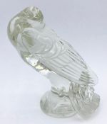 A Warren Kessler 1930's glass car mascot in the form of a dove, signature to underside of right