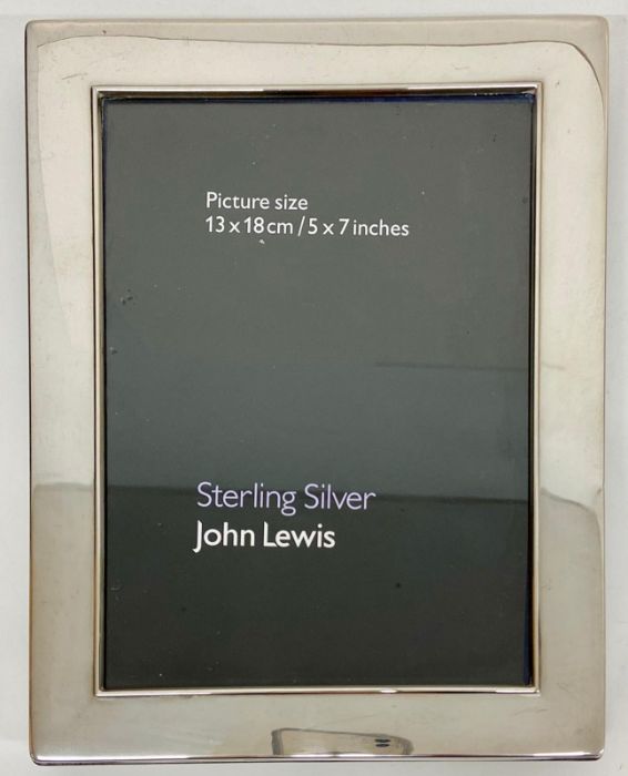 A pair of art noveau style silver photo frames 1992/3 and a John Lewis silver frame - Image 2 of 5