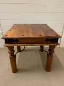 An Indian hardwood side table (H56cm Sq60cm)