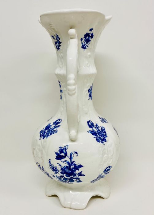 A Capodimonte blue and white two handled vase