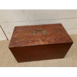 A mahogany box with brass handles 40 L x 22 D x 22 H