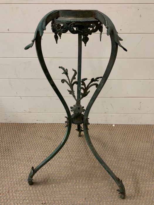 A patinated brass Jardinière stand (H75cm)