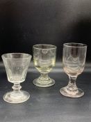 Three Georgian wine glasses