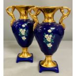 A pair of porcelain urn vases