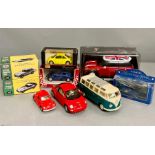 A number of diecast vehicles, various makers and models.