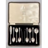 A Boxed set of silver teaspoons by Lanson Ltd, hallmarked for Birmingham.