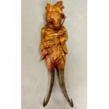 Black Forest carved fox whip holder