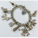 A silver charm bracelet