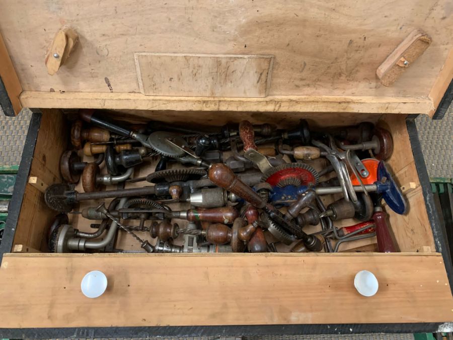 Wooden toolbox with contents and three trays of tools - Image 4 of 5