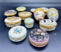 A selection of Halcyon Days enamel boxes