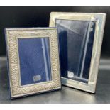 Two boxed silver photo frames