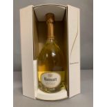 A boxed Bottle of Ruinart Blanc De Blancs Champagne