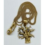 A 14ct yellow gold pendant and chain (Total Weight 6.8g)