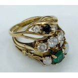 A selection of three 9ct gold rings with semi precious stones (Total Weight 5.6g)