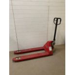 A Weldon pallet truck in working condition