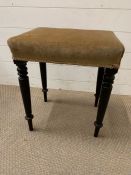 An ebonised stool (H52cm W42cm D32cm)