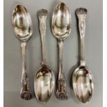 Two pairs of silver serving spoons (Total weight 407g)