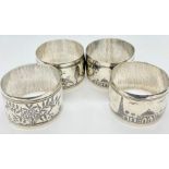 A Set of four silver napkin rings (Total Weight 91g)