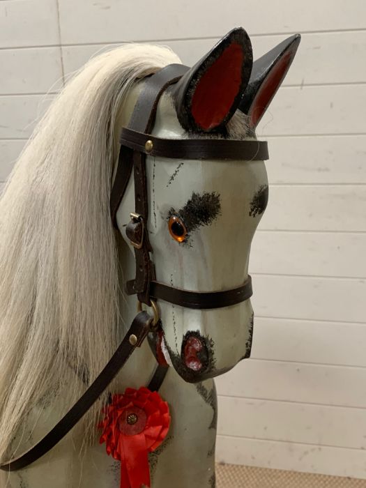 A rocking horse on pine stand, Bluebell nursery size (Saddle H88cm W116cm) - Image 5 of 6