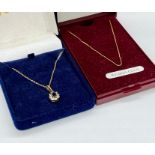 Two 9ct gold fine necklaces