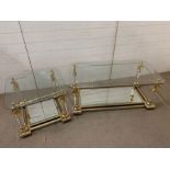 A pair of Maison Charles style coffee tables (Small H45cm Sq60cm) (Large H45cm W100cm D60cm)