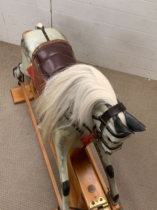 A rocking horse on pine stand, Bluebell nursery size (Saddle H88cm W116cm) - Image 6 of 6