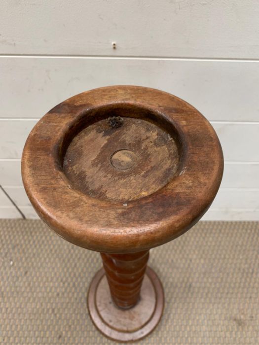 A mahogany spiral turn candle stick stand (H70cm) - Image 2 of 3
