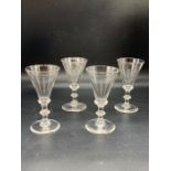 A Set of Four Georgian wine glasses