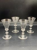 A Set of Four Georgian wine glasses