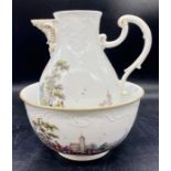 A Meissen wash bowl with jug