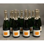 Twelve bottles of Veuve Clicquot Demi Sec Champagne