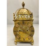 A brass lantern clock possibly 17th century AF (H38cm)