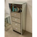 A tall mirrored drawers (H122cm W51cm D30cm)