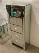 A tall mirrored drawers (H122cm W51cm D30cm)