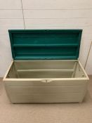 A Keter garden storage box (H62cm W120cm D53cm)