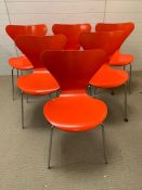 A set of six Arne Jacobsen for Fritz Hansen chairs