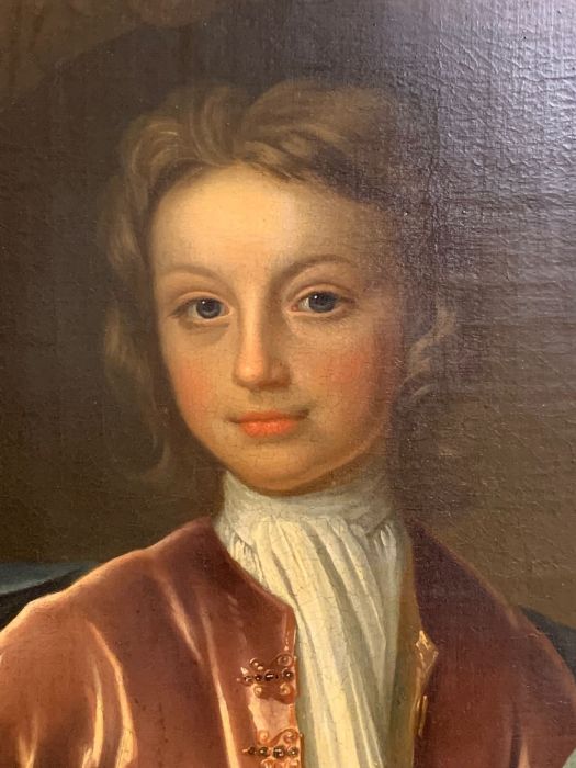 A 18th century English school following Peter Lely style, 'Boy in velvet jacket', oil on canvas, - Image 3 of 7