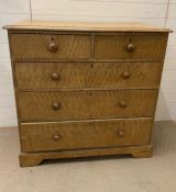 Two over three pine chest of drawers (H109cm W107cm D53cm)