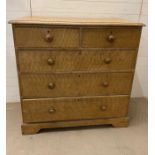 Two over three pine chest of drawers (H109cm W107cm D53cm)