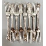 A set of eight silver dessert forks (Total Weight 500g) please see photos for hallmarks