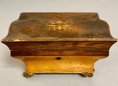 An Ornate Georgian jewellery box with fruit wood inlay.