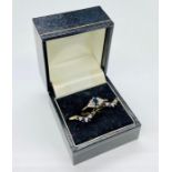 A collection of three 9ct gold sapphire and diamond rings.(Total Weight 5g)