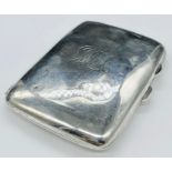 A Silver cigarette case by Joseph Gloster Ltd hallmarked for Birmingham 1925.