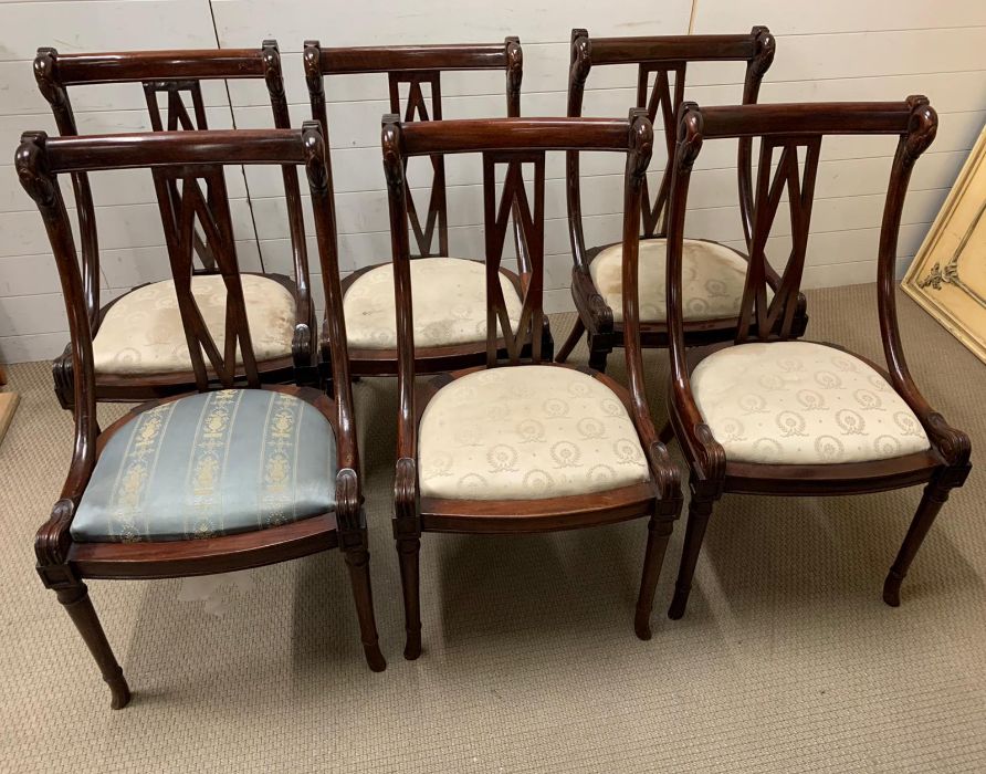 A Set of Six Empire swan carved Mahogany Chairs. - Image 2 of 6