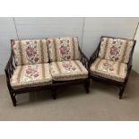 A bamboo/rattan style sofa and chair suite